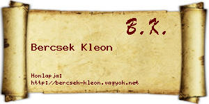 Bercsek Kleon névjegykártya